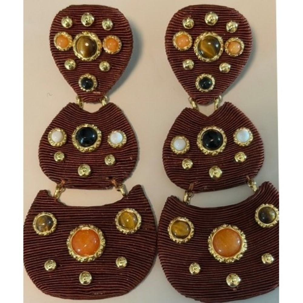 Tuckernuck Chocolate Gemstone Knox Earrings New